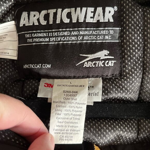 Arctic Cat Arcticwear Womens Tactic Advantage Coat Size L Black Winter Skiing - Picture 9 of 15
